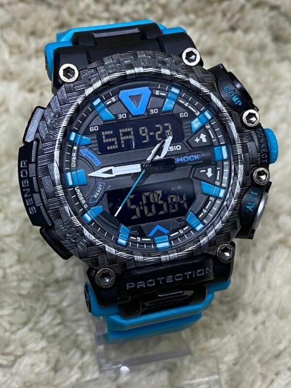 Relógio masculino G-shock Mudmaster GP Preto/Azul a prova dagua