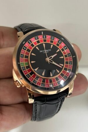 Jacob & Co Casino Tourbillon - Quartz -  A prova d'água - Rosé Gold com Preto