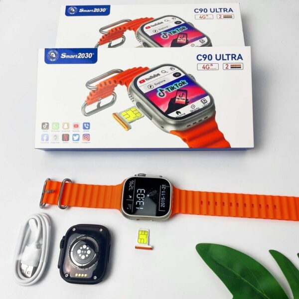 Relógio Smartwatch C90 Ultra + 2 Pulseiras e Entrada para Chip 4G - Imagem 3