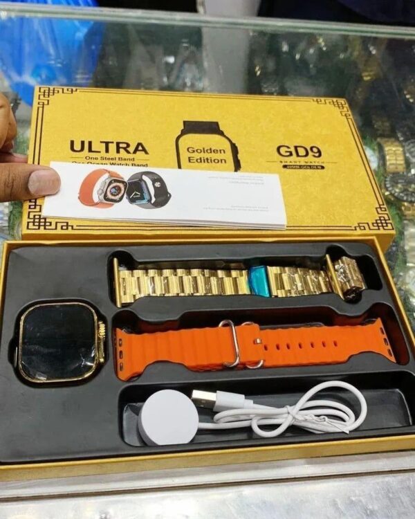 Smartwatch GD9 Ultra 9 Gold Elegance - 2 Pulseiras - Dourado - Image 4