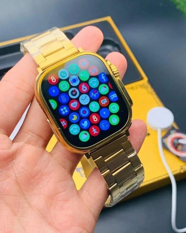 Smartwatch GD9 Ultra 9 Gold Elegance - 2 Pulseiras - Dourado