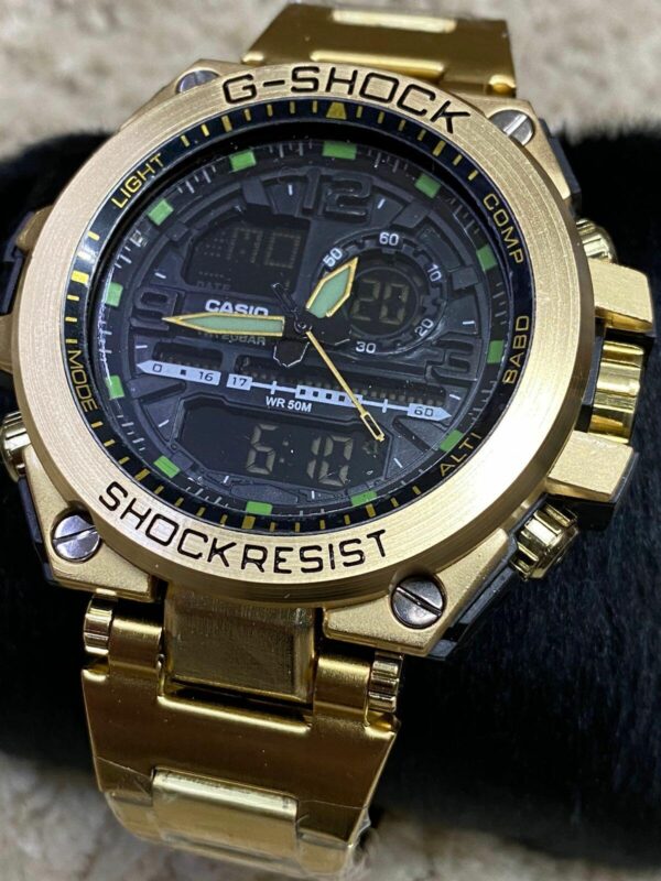 Relógio Masculino G-Shock Metal Iron Man 2022 P/aço Dourado/Preto - a prova dagua
